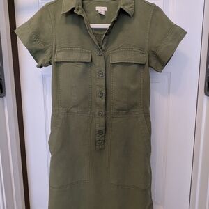 J. Crew Factory Olive Green Dress